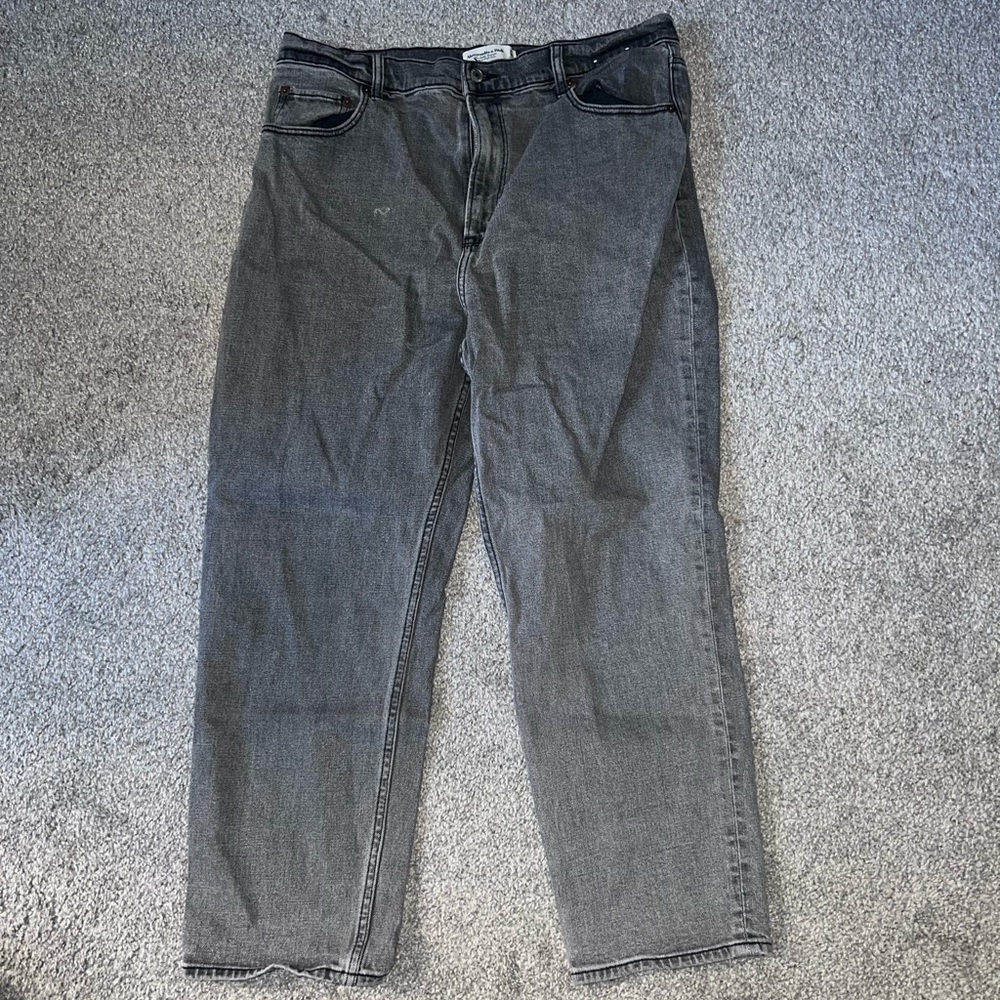 Abercrombie Straight Leg Washed Black Jeans
